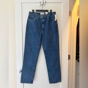 Aritzia Denim Forum Super High Rise Straight Blue Jeans